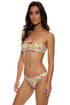 Luli Fama Limoncello Seamless Reversible Peek A Boo Row Wavy Back Ruched Bottom